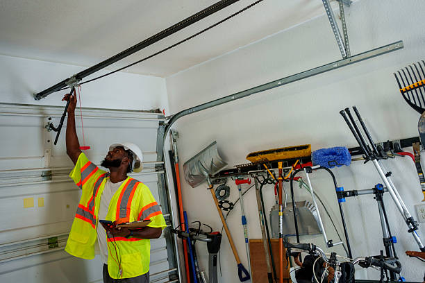 Professional Garage Door Panel Replacement technician working in Point Lookout, NY